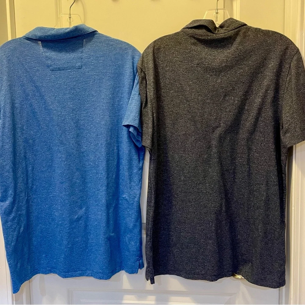 2 Banana Republic men’s polo‎ shirts blue and dark gray size Large - Picture 4 of 4